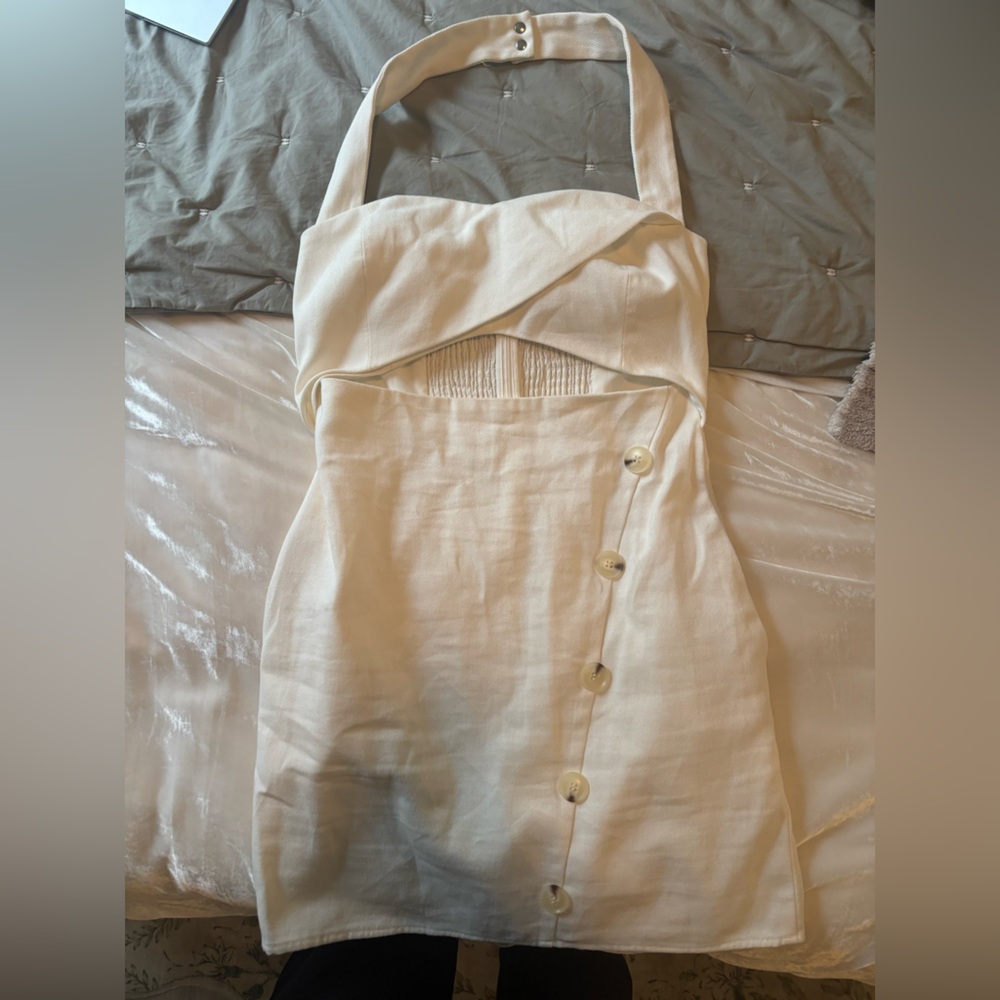 Anthropologie White Mini Dress